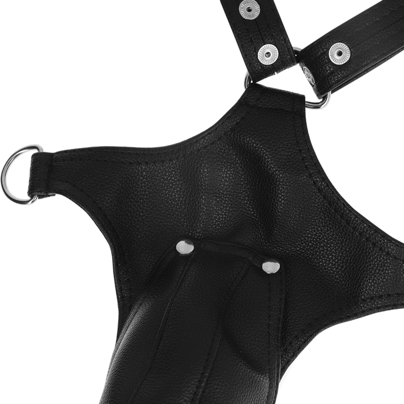 Actitud Sumisa Fetichista Arnés Jockstrap de Cuero Ecológico para Hombre