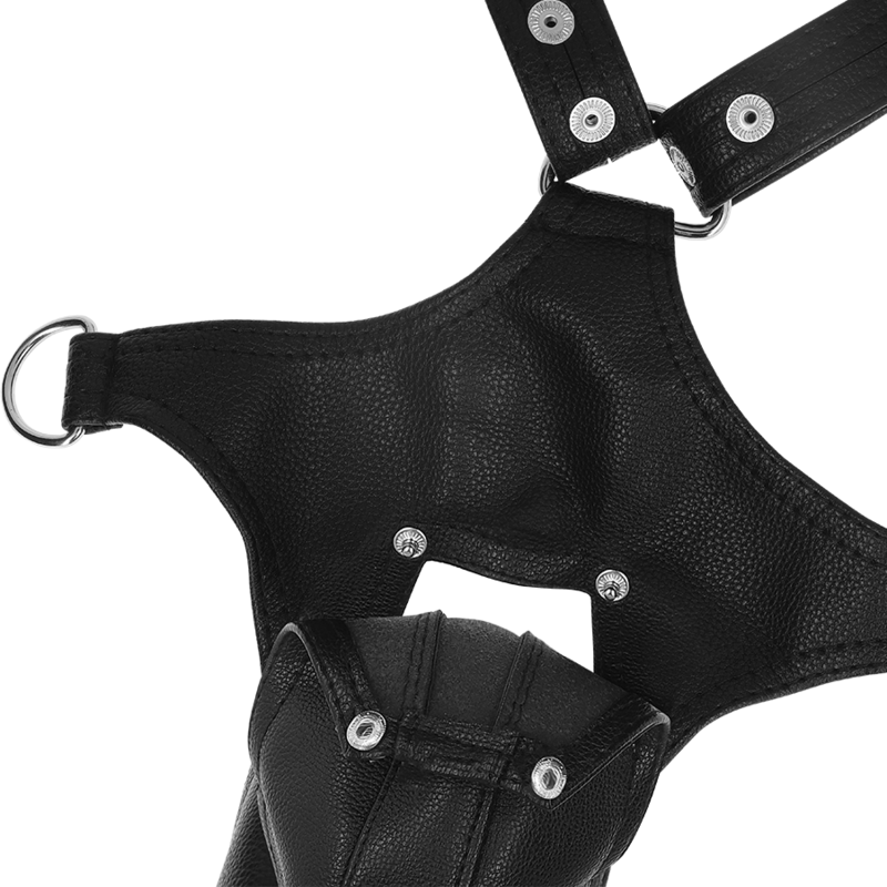 Actitud Sumisa Fetichista Arnés Jockstrap de Cuero Ecológico para Hombre
