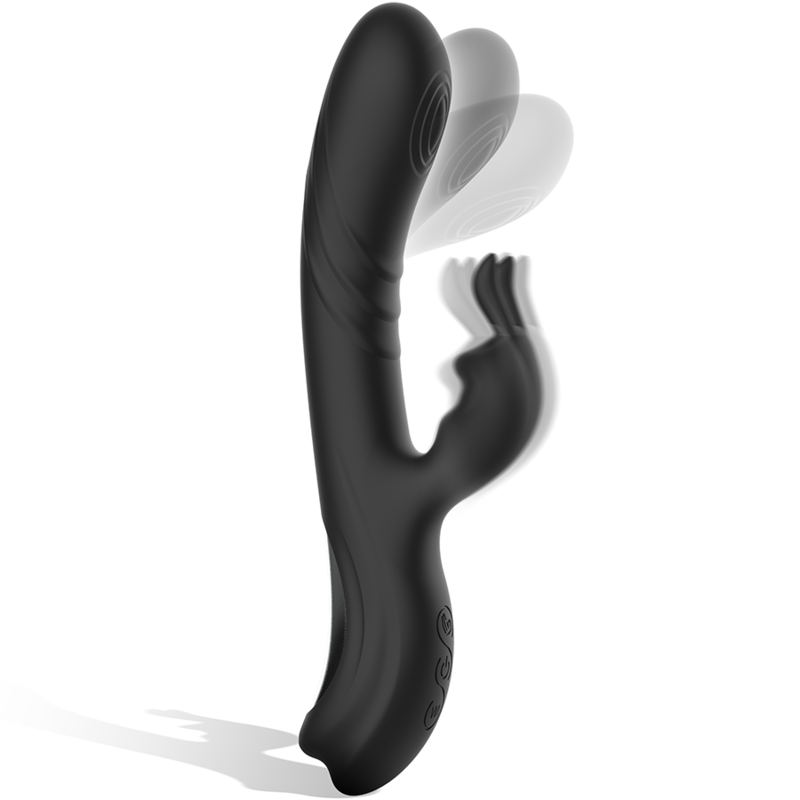 Black&Silver - Estimulador de Coelho de Silicone Recarregável Jamie Preto