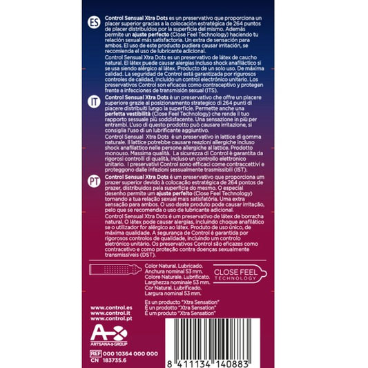 Control Preservativos Sensual Xtra Dots 12 un