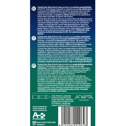Control Preservativos Nonstop Dots and Lines 12 un