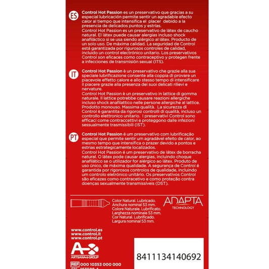 Control Efeito Aquecimento Paixão Quente 10 Unidades