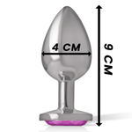 Intense -Plug Anal de Alumínio Metal Corao Rosa Tamanho L