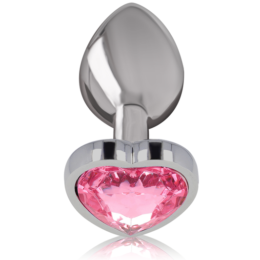 Intense -Plug Anal de Alumínio Metal Corao Rosa Tamanho L