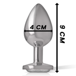 Intenso - Tapón Anal de Metal Aluminio Blanco Corazón Talla L