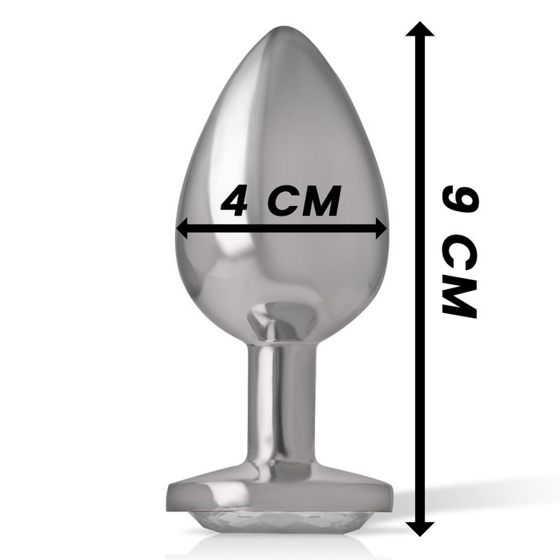 Intenso - Tapón Anal de Metal Aluminio Blanco Corazón Talla L