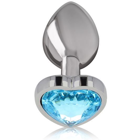 Intense -Plug Anal de Alumínio Metal Corao Azul Tamanho M
