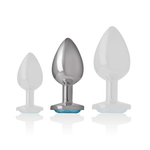 Intenso - Tapón Anal de Aluminio Metal Corazón Azul Talla M