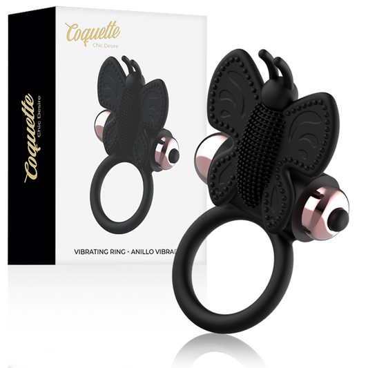 Coquette Chic Desire Anel Borboleta Com Vibrador Preto/ Ouro