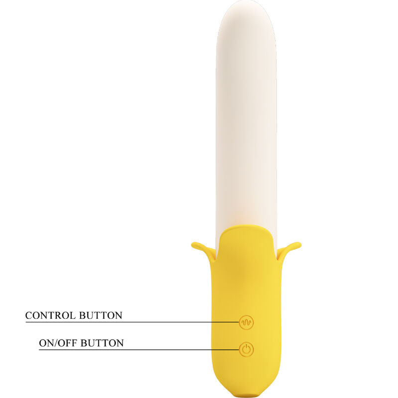 Pretty Love Banana Geek Super Power 7 Vibraciones Arriba y Abajo Silicona Negra
