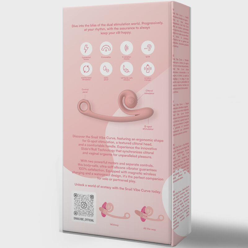 Snail Vibe Vibrador Curva Pêssego