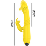Intenso Vibrador Multifunción Toky Arriba y Abajo Con Estimulador Clitoriano Amarillo