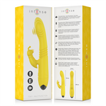 Intenso Vibrador Multifunción Toky Arriba y Abajo Con Estimulador Clitoriano Amarillo