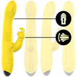 Intenso Vibrador Multifunción Toky Arriba y Abajo Con Estimulador Clitoriano Amarillo