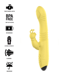 Intenso Vibrador Multifunción Toky Arriba y Abajo Con Estimulador Clitoriano Amarillo