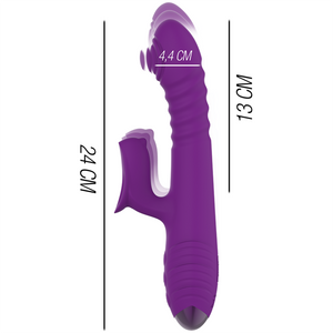 Intense - Vibrador Recarregável Multifuno Iggy para Cima e para Baixo com Estimulador Clitórico Roxo