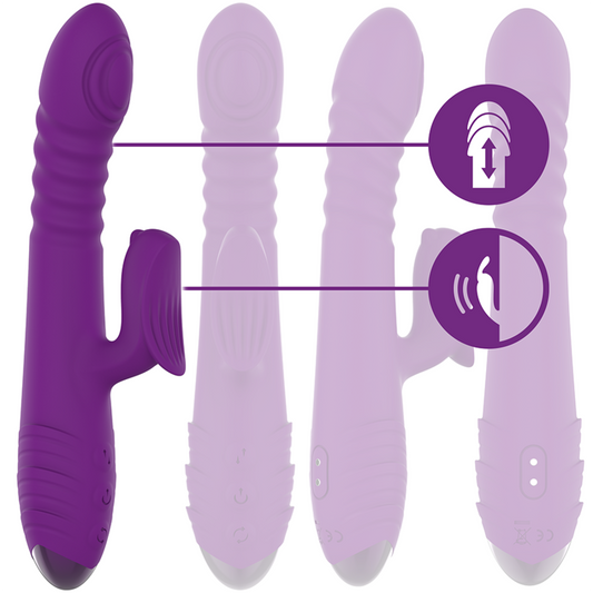 Intense - Vibrador Recarregável Multifuno Iggy para Cima e para Baixo com Estimulador Clitórico Roxo