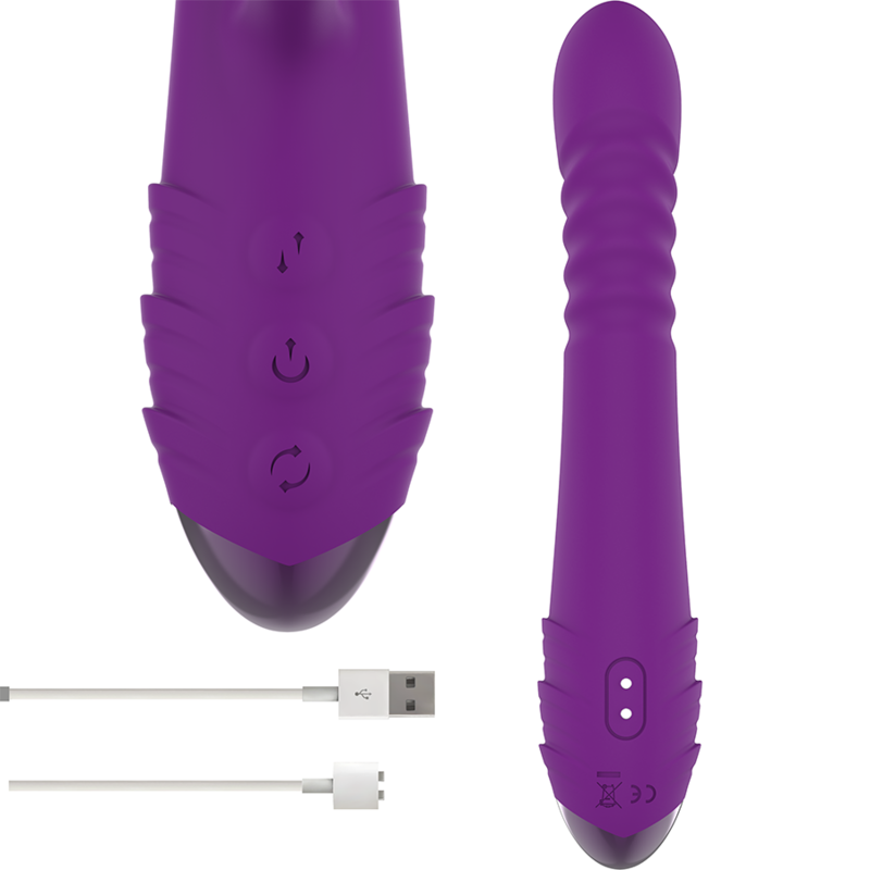 Intense - Vibrador Recarregável Multifuno Iggy para Cima e para Baixo com Estimulador Clitórico Roxo