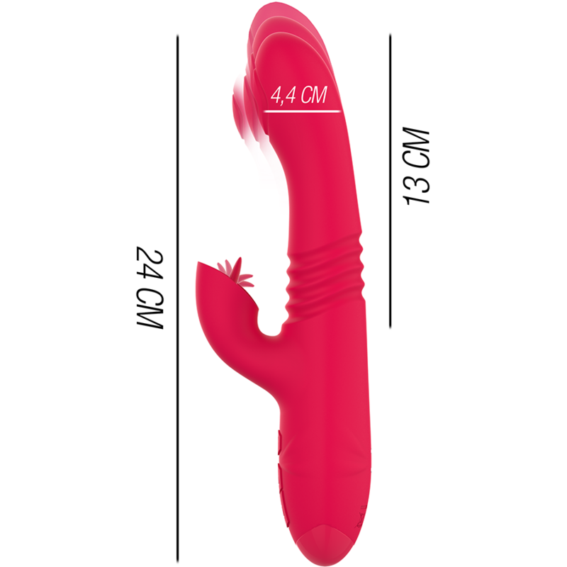 Intense - Vibrador Up & Down Recarregável Dua Multifuno com Língua Vermelha