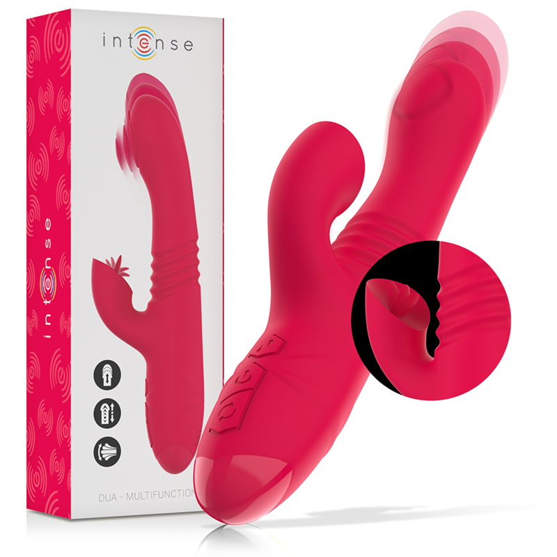 Intense - Vibrador Up & Down Recarregável Dua Multifuno com Língua Vermelha