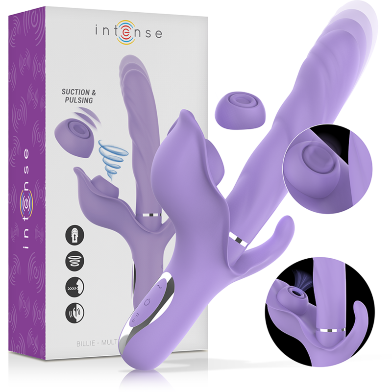 Intenso Billie Multifunción Vibrador Recargable Succión y Pulsación Morado