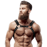 Fetish Submissive Attitude Arnês de Peito de Couro Eco Masculino Com Pregos
