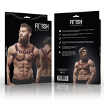 Fetish Submissive Attitude Arnês de Bulldog de Peito de Couro Eco Masculino Preto/vermelho