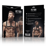 Fetish Submissive Attitude Arnês de Peito de Couro Eco Ajustvel Com Colar para Homens