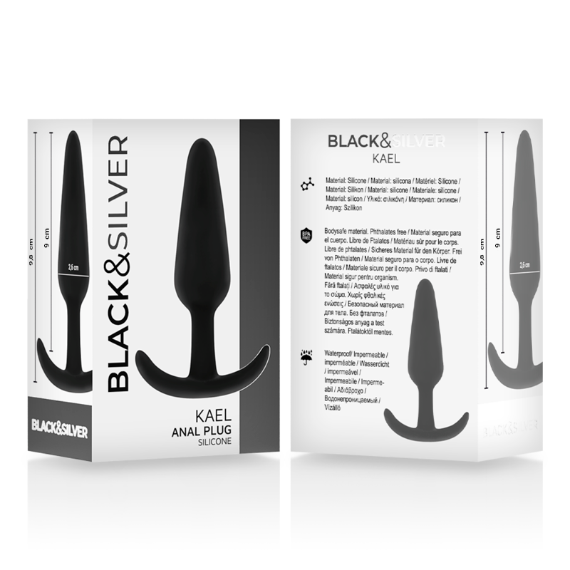 Black&Silver - Plug Anal de Silicone Kael com Cabo Médio