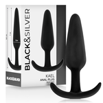 Black&Silver - Plug Anal de Silicone Kael com Cabo Médio