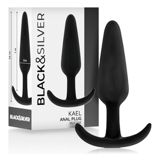 Black&Silver - Plug Anal de Silicone Kael com Cabo Médio