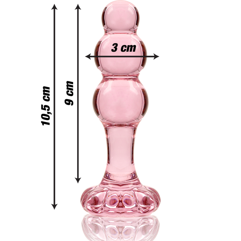 Nebula Series By Ibiza - Modelo 1Plug Anal Vidro Borosilicado Rosa 10.5 cm -O- 3 cm