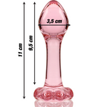 Nebula Series By Ibiza - Modelo 2Plug Anal Vidro Borosilicado Rosa 11 cm -O- 3.5 cm