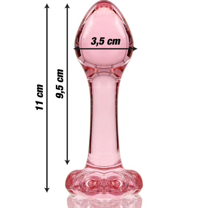Nebula Series By Ibiza - Modelo 2Plug Anal Vidro Borosilicado Rosa 11 cm -O- 3.5 cm