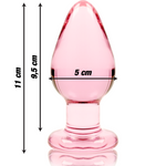 Nebula Series By Ibiza - Modelo 3 AnalPlug Cristal Borosilicato Rosa 11 cm -O- 5 cm