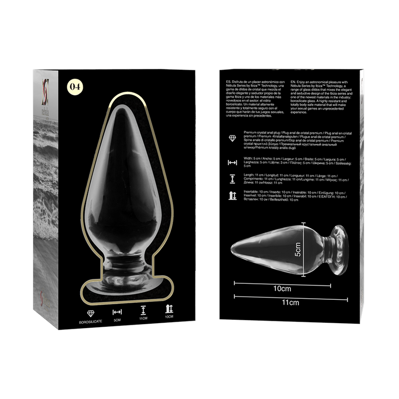 Nebula Series By Ibiza - Modelo 4 AnalPlug Vidrio Borosilicato Transparente 11 cm -O- 5 cm