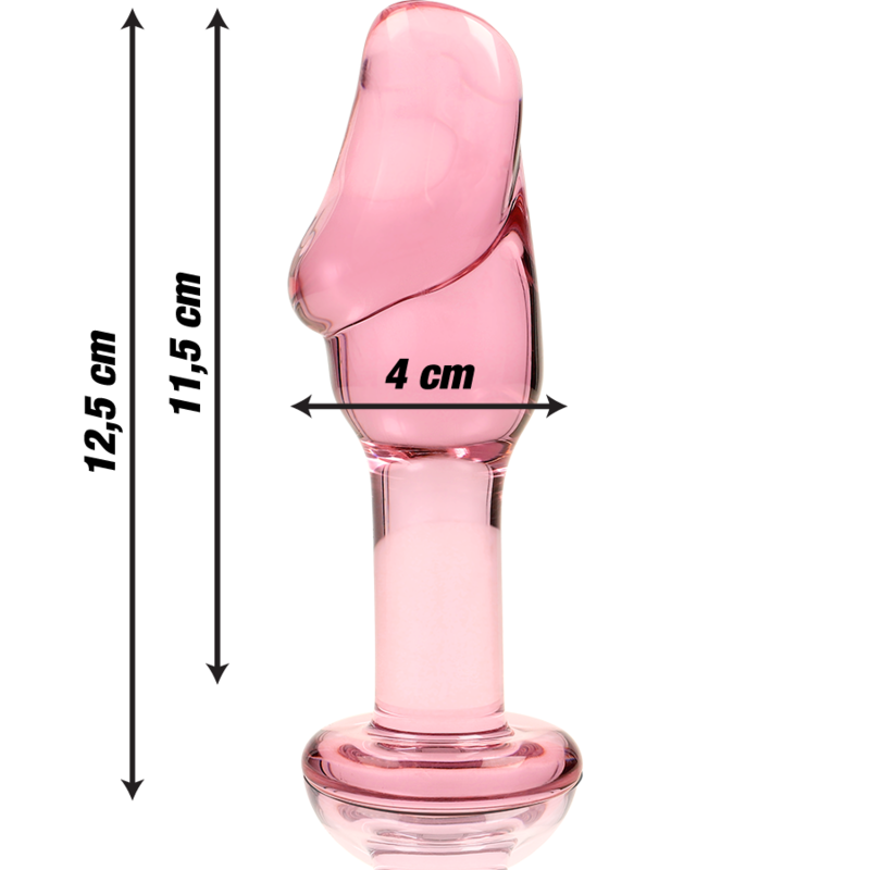 Nebula Series By Ibiza - Modelo 6Plug Anal Vidro Borosilicado Rosa 12.5 cm -O- 4 cm