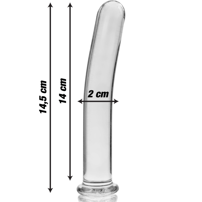 Nebula Series By Ibiza - Modelo 8 Dildo de Vidrio Borosilicato Transparente 14.5 cm -O- 2 cm