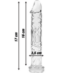 Nebula Series By Ibiza - Modelo 12 Dildo Vidro Borosilicado Transparente 17 cm -O- 3.5 cm