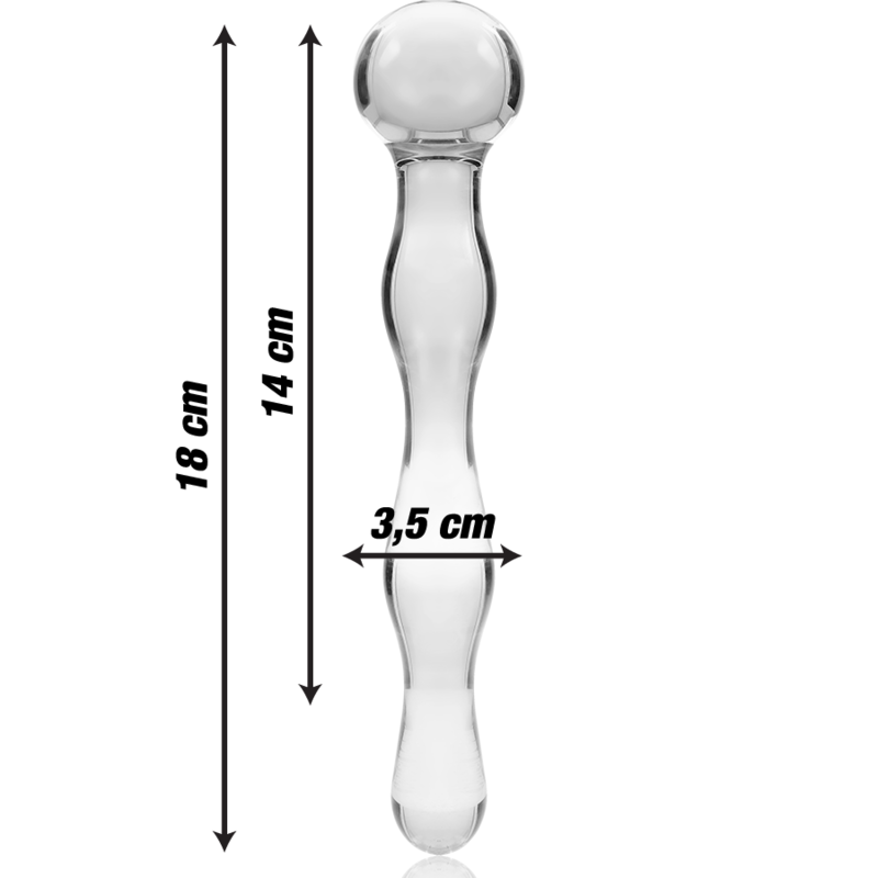 Nebula Series By Ibiza - Modelo 13 Dildo de cristal de borosilicato transparente 18 cm -Ø- 3.5 cm