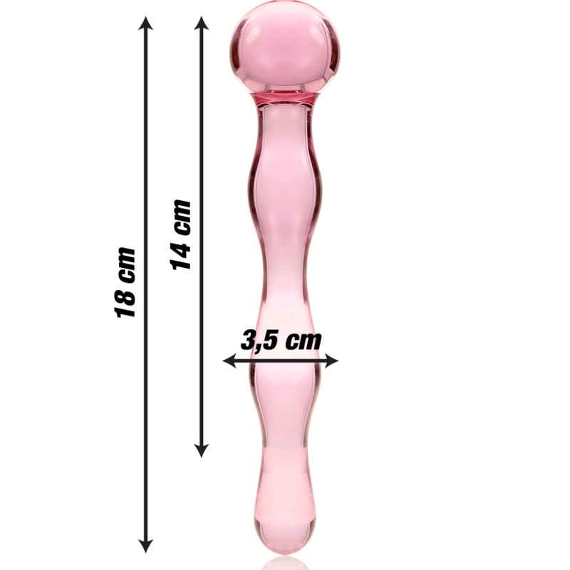 Nebula Series By Ibiza - Modelo 13 Dildo Vidro Borosilicado Rosa 18 cm -O- 3.5 cm