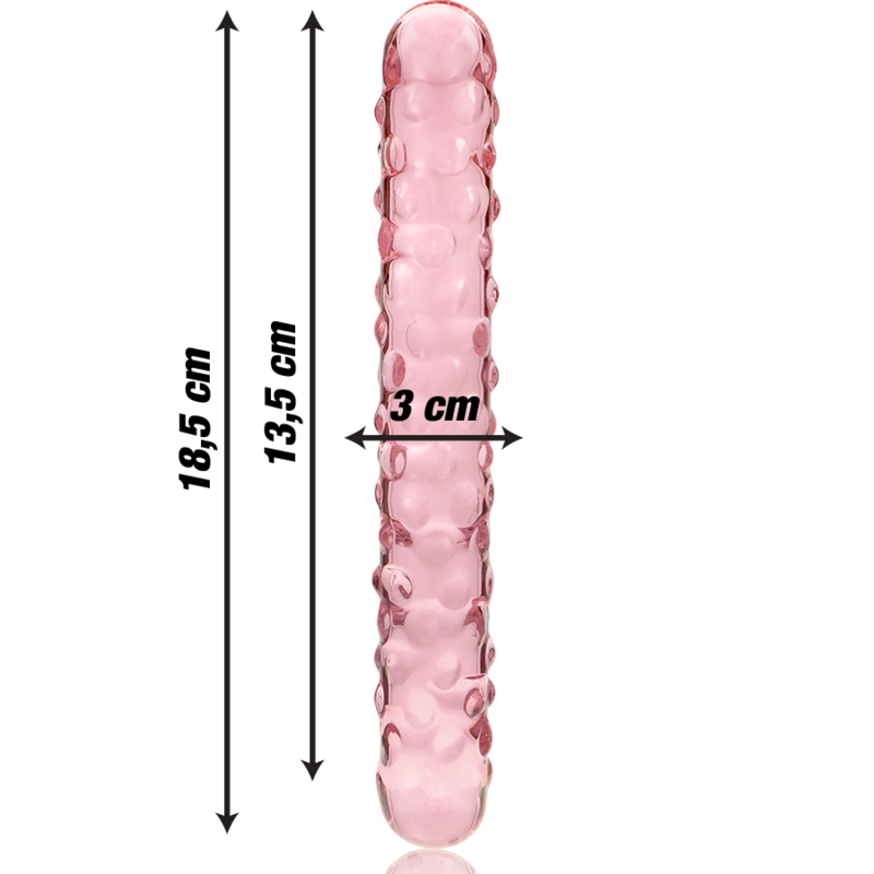 Nebula Series By Ibiza - Modelo 15 Dildo Vidro Borosilicado Rosa 18.5 cm -O- 3 cm