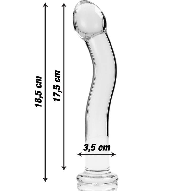 Serie Nebula By Ibiza - Modelo 18 Dildo Cristal Borosilicato Transparente 18.5 cm -Ø- 3.5 cm