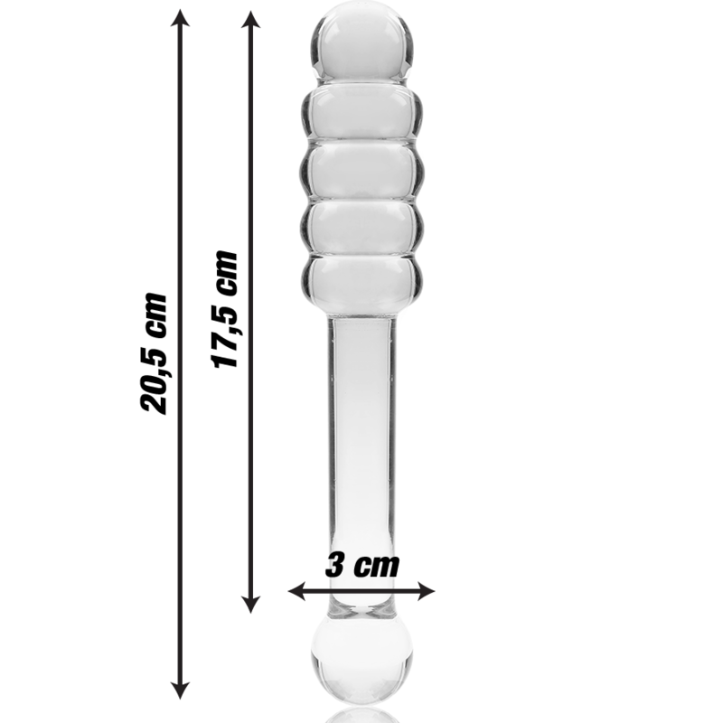 Nebula Series By Ibiza - Modelo 20 Dildo Vidro Borosilicado Transparente 20.5 cm -O- 3 cm