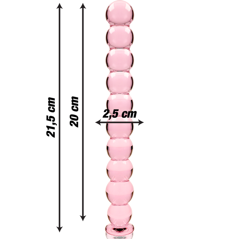 Nebula Series By Ibiza - Modelo 22 Dildo Vidro Borosilicado Rosa 21.5 cm -O- 2.5 cm