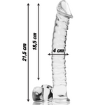 Nebula Series By Ibiza - Modelo 23 Dildo Vidrio Borosilicato Transparente 21.5 cm -Ø- 4 cm