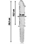 Nebula Series By Ibiza - Modelo 24 Dildo Vidrio Borosilicato Transparente 28.5 cm -O- 5 cm