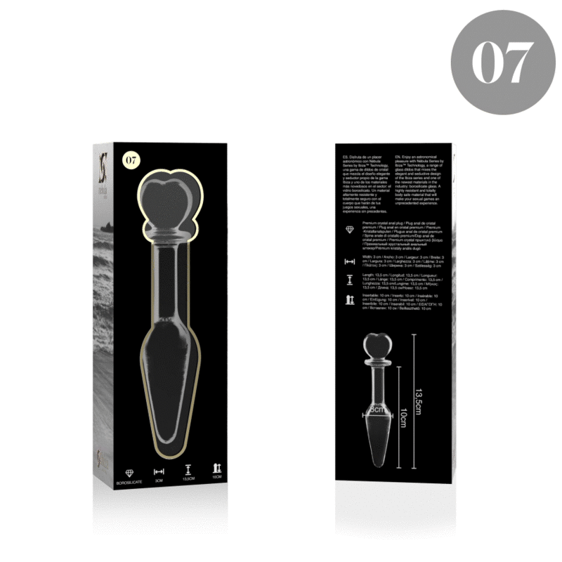 Nebula Series By Ibiza - Modelo 7 AnalPlug Vidro Borosilicado Transparente 13.5 cm -O- 3 cm