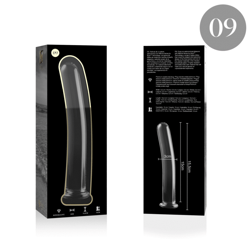 Nebula Series By Ibiza - Modelo 9 Dildo Vidro Borosilicado Transparente 15.5 cm -O- 2.5 cm