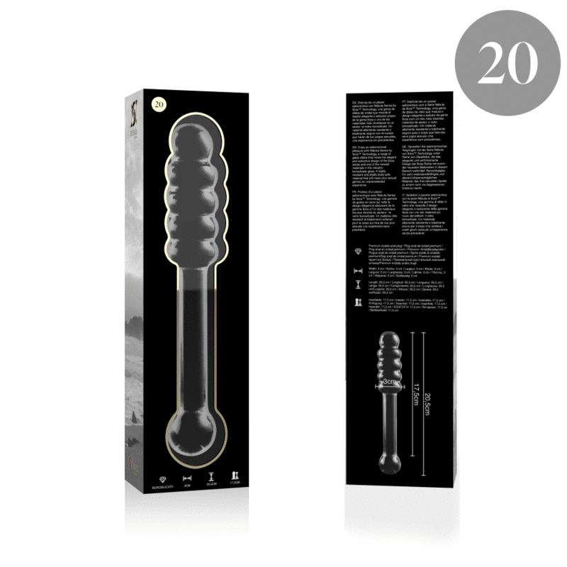 Nebula Series By Ibiza - Modelo 20 Dildo Vidro Borosilicado Transparente 20.5 cm -O- 3 cm